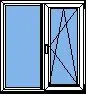 Двух-секционные пластиковые окна ПВХ